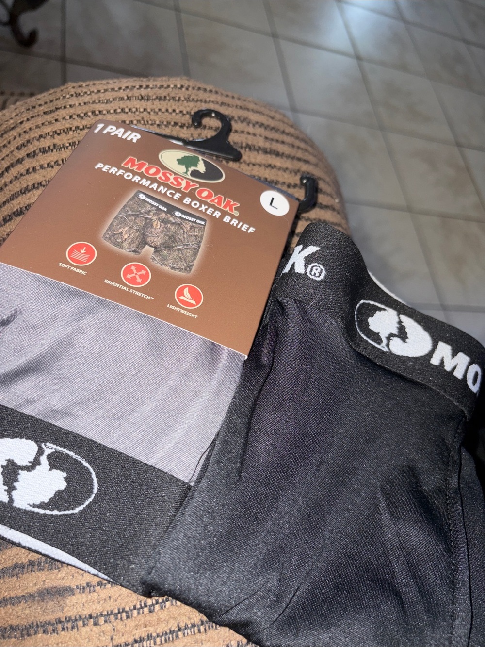 Mossy Oak Black Performance Boxer Brief - Men's